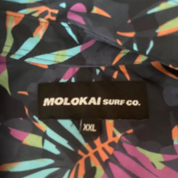 Molokai Retro Leaves Button Down Shirt Men’s Size XXL - Picture 6 of 8